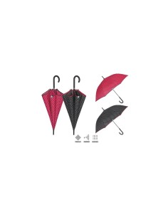 26324 OMBRELLO DONNA 61CM AUTOMATICO TINTA UNITA CON POIS