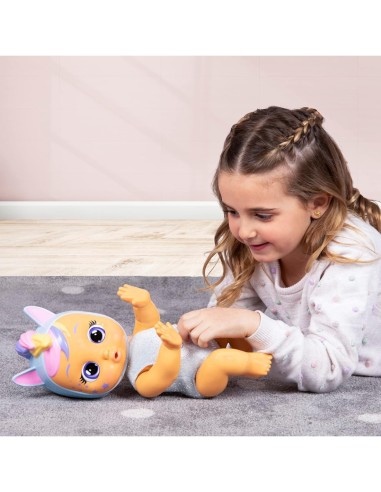Cry Babies Crawling Jenna, Bambola Interattiva Gattona Davvero, Piange Lacrime Vere, Giocattolo per Bambini +18 Mesi