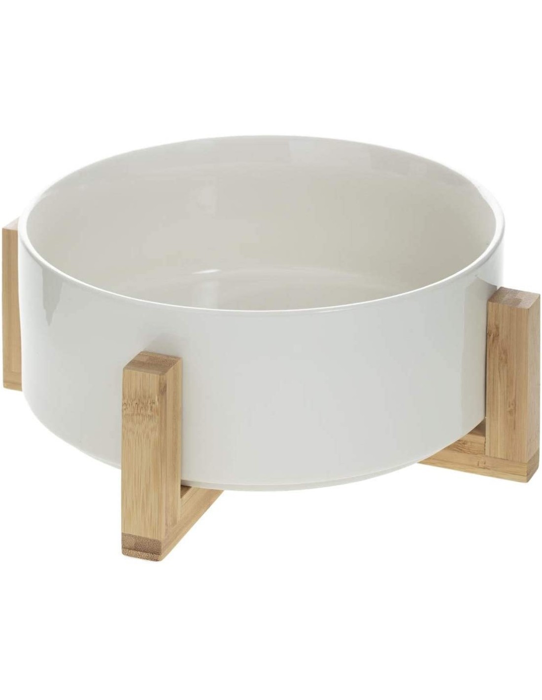 INSALATIERA IN CERAMICA CON BASE IN BAMBOO DIAMETRO 23 CM su TreG I...