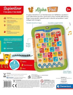 SAPIENTINO CLEMENTONI ALPHA PAD GIOCO EDUCATIVO PER BAMBINI