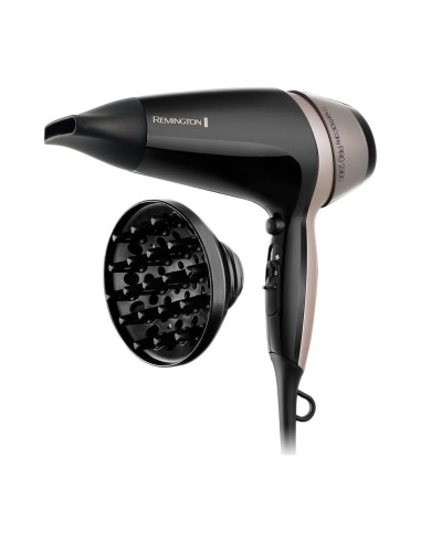 Remington D5715 Asciugacapelli Thermacare Pro, Ionico, 2300W, Diffusore e Concentratore, Basso Rumore, Nero e Grigio