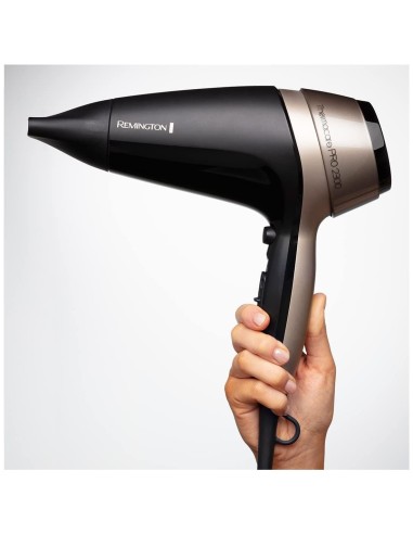Remington D5715 Asciugacapelli Thermacare Pro, Ionico, 2300W, Diffusore e Concentratore, Basso Rumore, Nero e Grigio