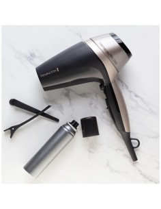 Remington D5715 Asciugacapelli Thermacare Pro, Ionico, 2300W, Diffusore e Concentratore, Basso Rumore, Nero e Grigio