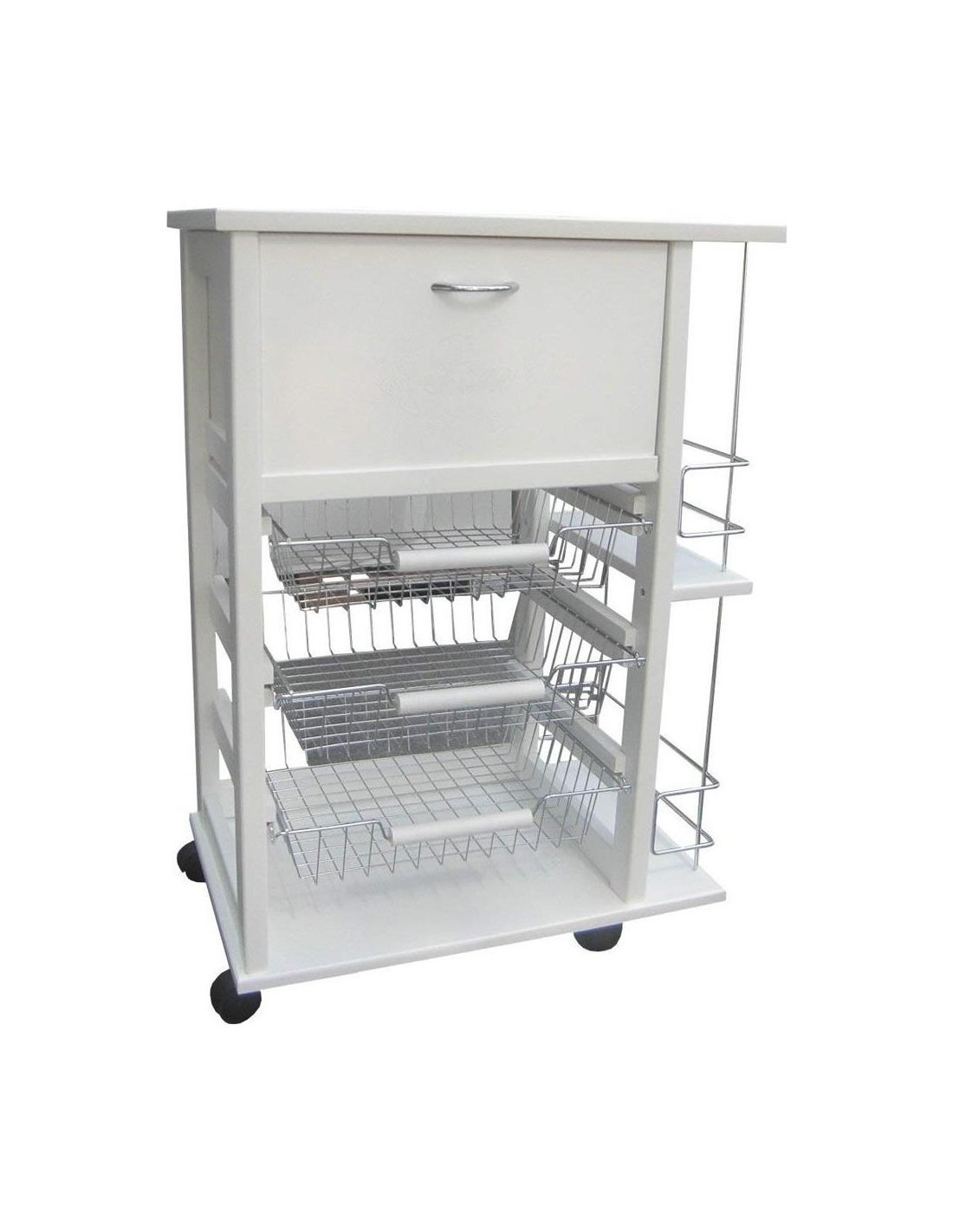CARRELLO VESUVIO PORTAPANE CON PORTABOTTIGLIE BIANCO MASLEGNO su Tr...