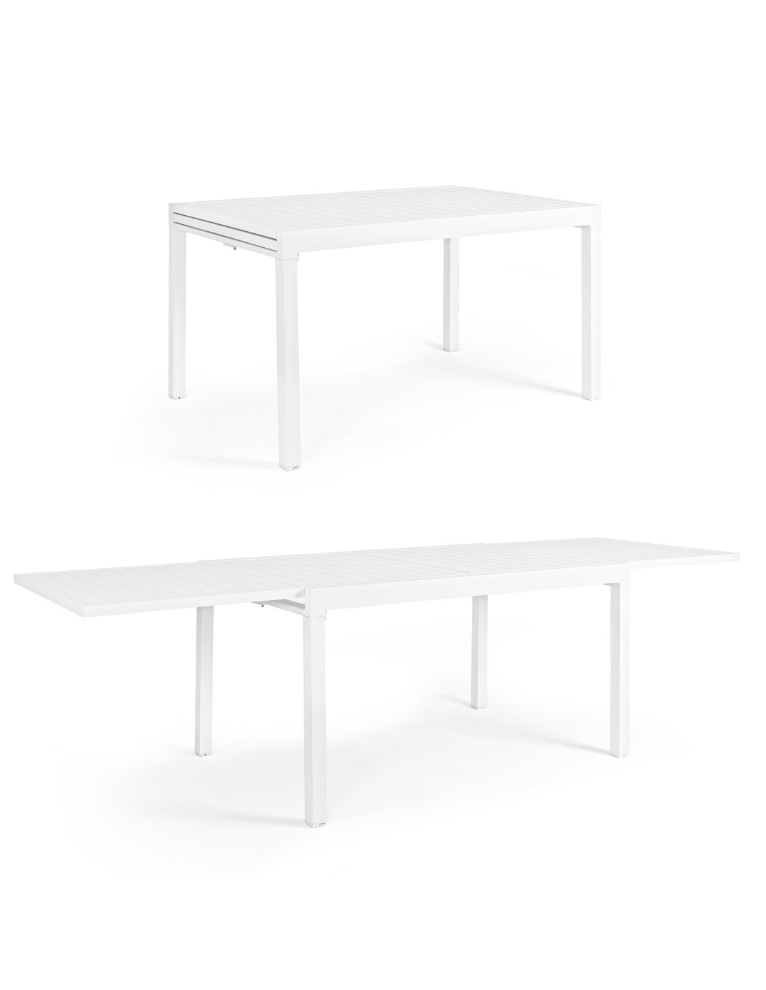 Tavolo Bizzotto 0662713 allungabile legno e alluminio 135/270X90 Bianco | TreG Ingrosso