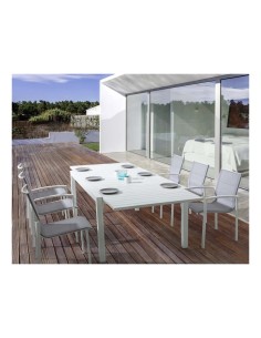 Tavolo Bizzotto 0662713 allungabile legno e alluminio 135/270X90 Bianco | TreG Ingrosso