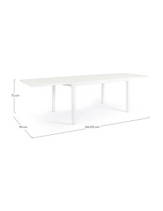 Tavolo Bizzotto 0662713 allungabile legno e alluminio 135/270X90 Bianco | TreG Ingrosso