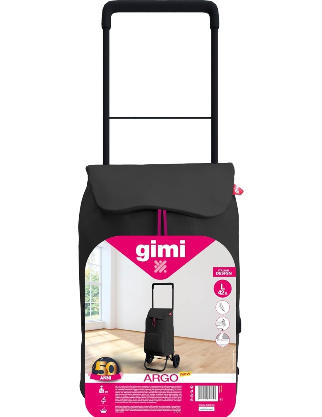 CARRELLO SPESA ARGO NERO 42LT su TreG Ingrosso