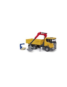 CAMION 03551 Scania Super 560R Camion da Cantiere con Gru, 2 Pallet, Veicolo da Costruzione, Camion con Gru,  RIBALTABILE