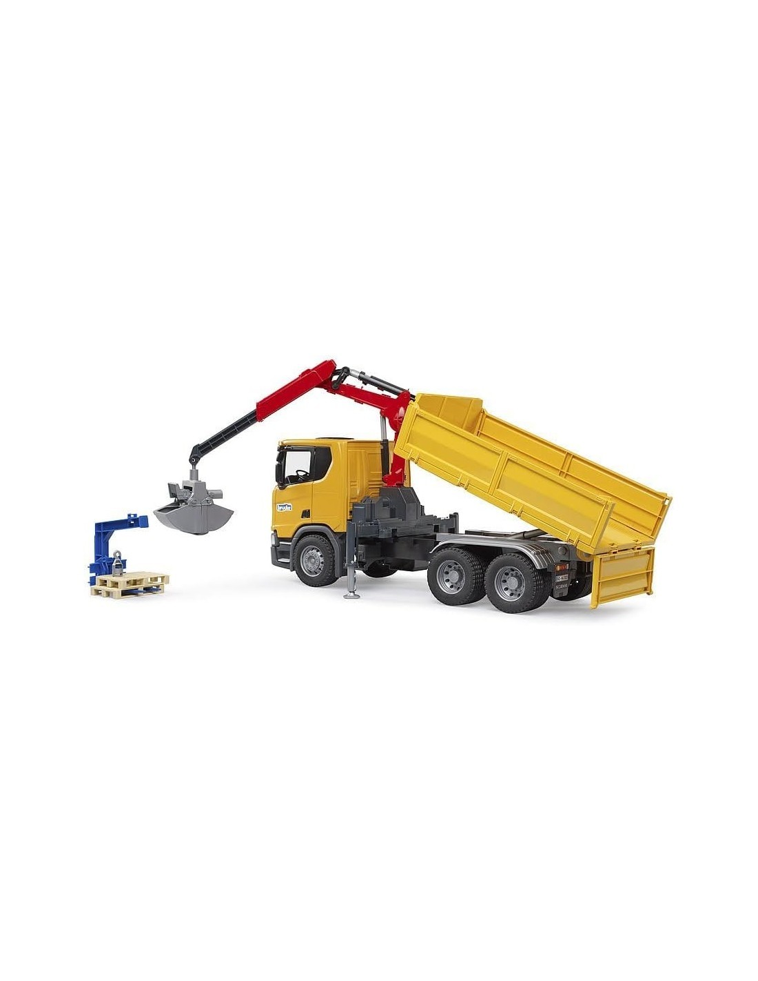 CAMION 03551 Scania Super 560R Camion da Cantiere con Gru, 2 Pallet, Veicolo da Costruzione, Camion con Gru,  RIBALTABILE