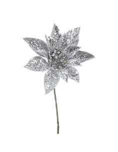 PICK POINSETTIA GAIA ARGENTO H22,5CM su TreG Ingrosso