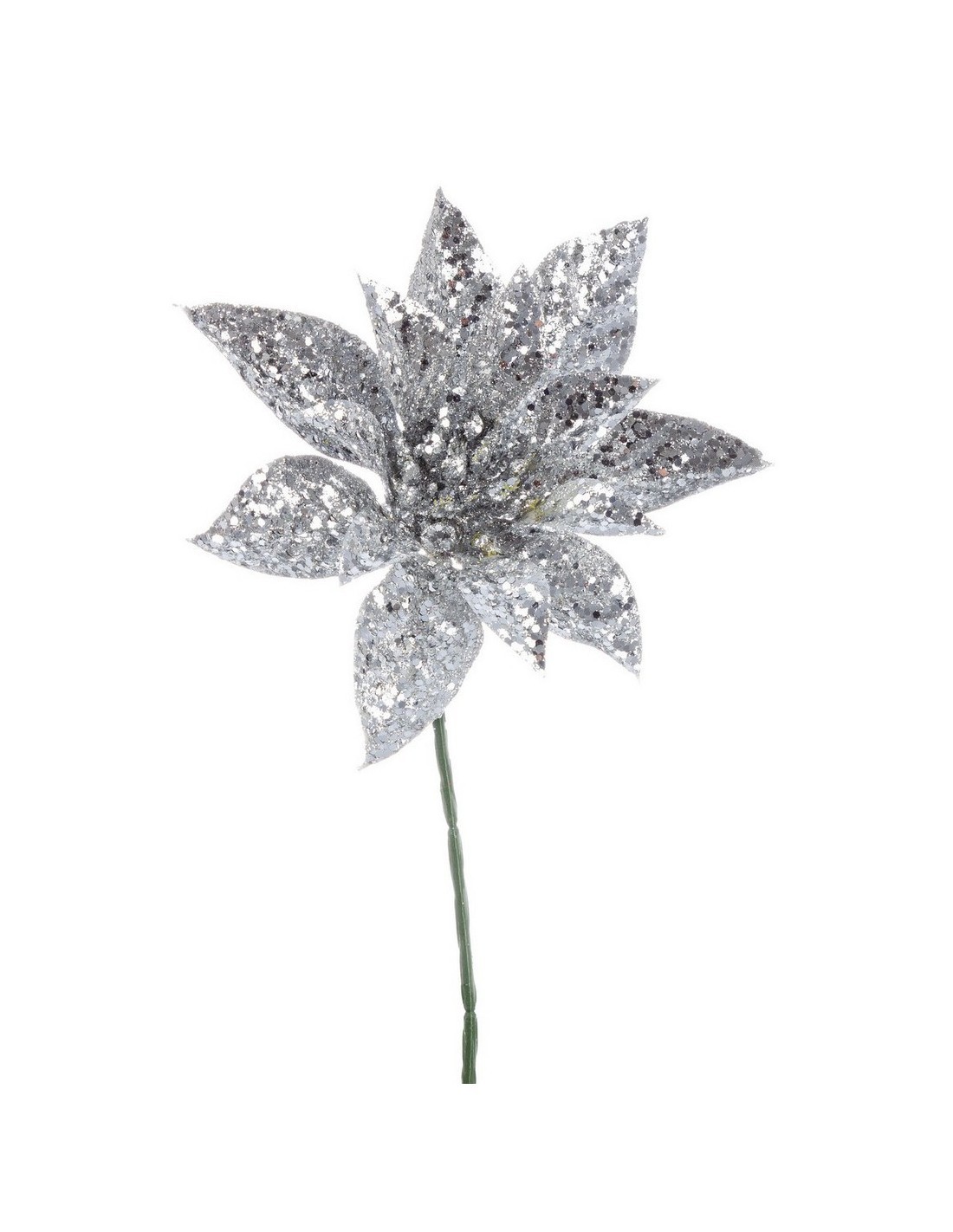 PICK POINSETTIA GAIA ARGENTO H22,5CM su TreG Ingrosso