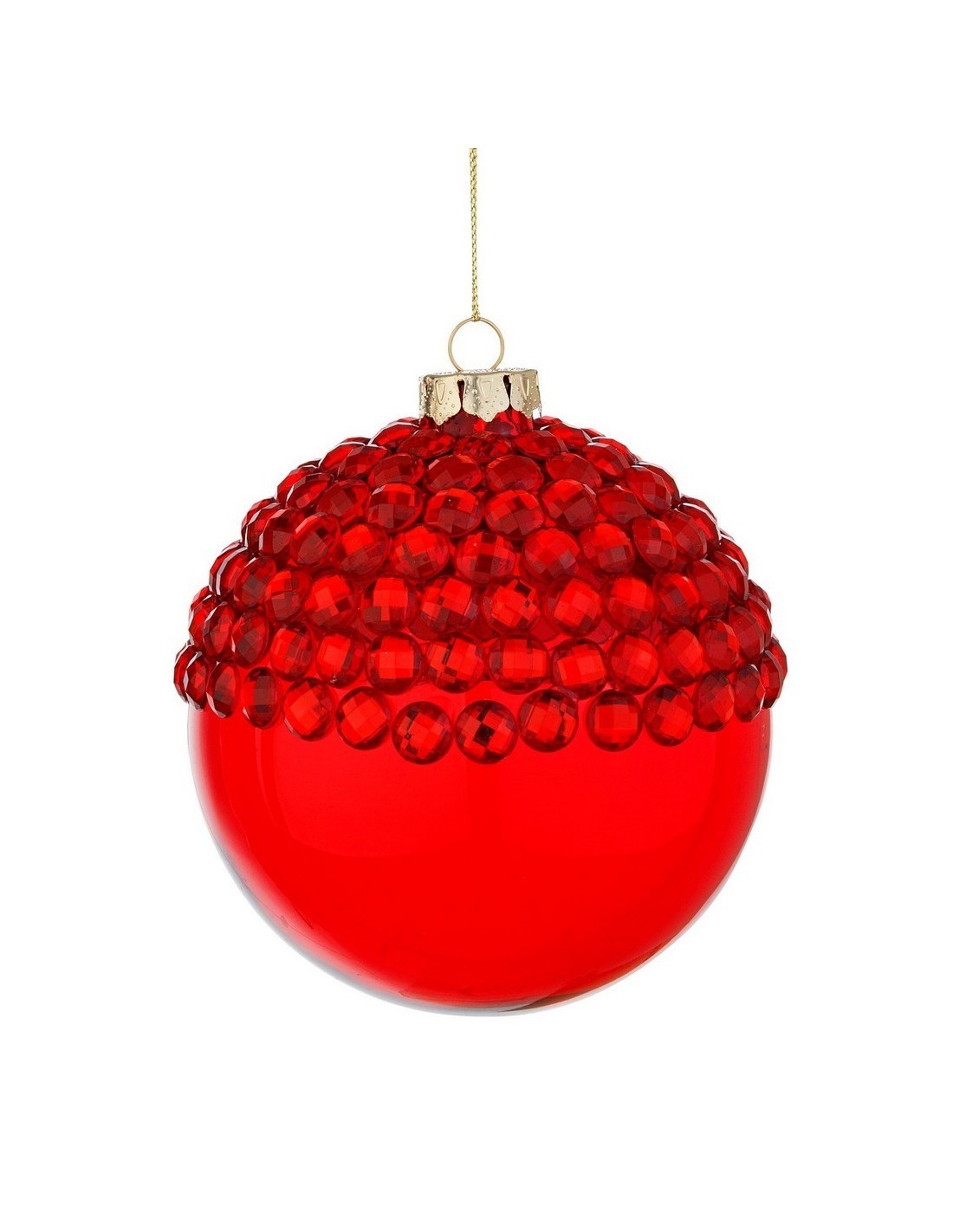 SFERA JEWEL VETRO 10CM ROSSO su TreG Ingrosso