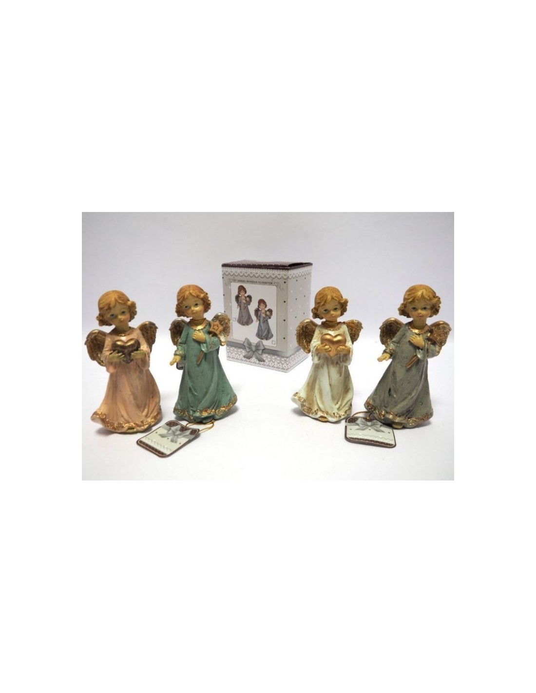 SET 2 ANGELI IN PIEDI 16X8X7CM su TreG Ingrosso