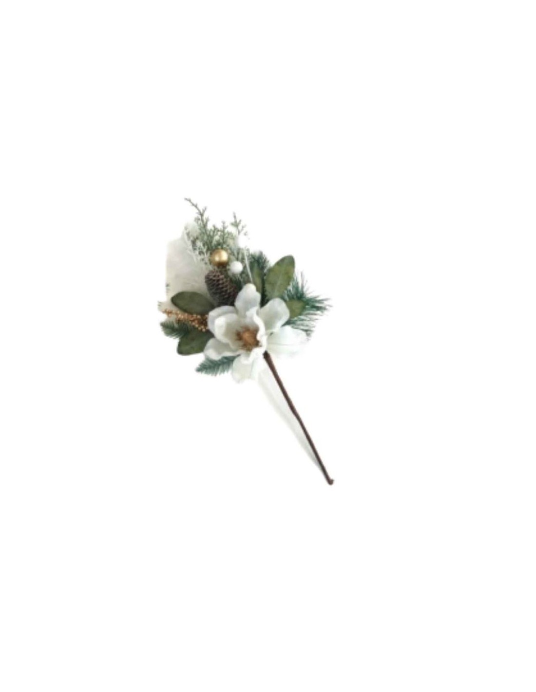 RAMO 27836 FIORI CON FOGLIE 45CM BIANCO su TreG Ingrosso
