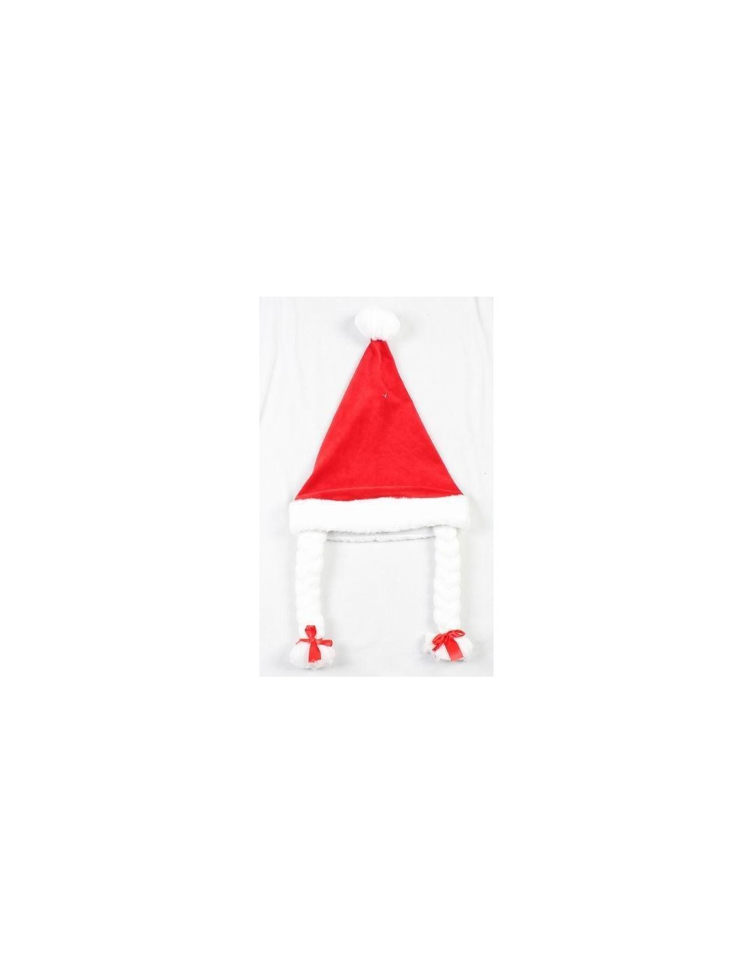 CAPPELLO NATALIZIO DELUXE CON TRECCE 70X32CM ROSSO su TreG Ingrosso