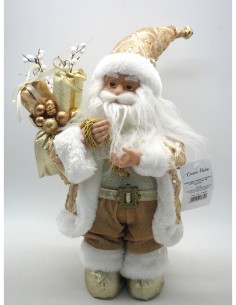 BABBO NATALE IN PIEDI H35CM CON CARILLON VESTE ORO su TreG Ingrosso