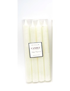 CONF 4 CANDELE 20CM GLITTER BIANCO su TreG Ingrosso