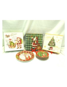 SET 6 PIATTI DOLCE E 1 PIATTO PORTATA DECORO NATALIZIO su TreG Ingr...