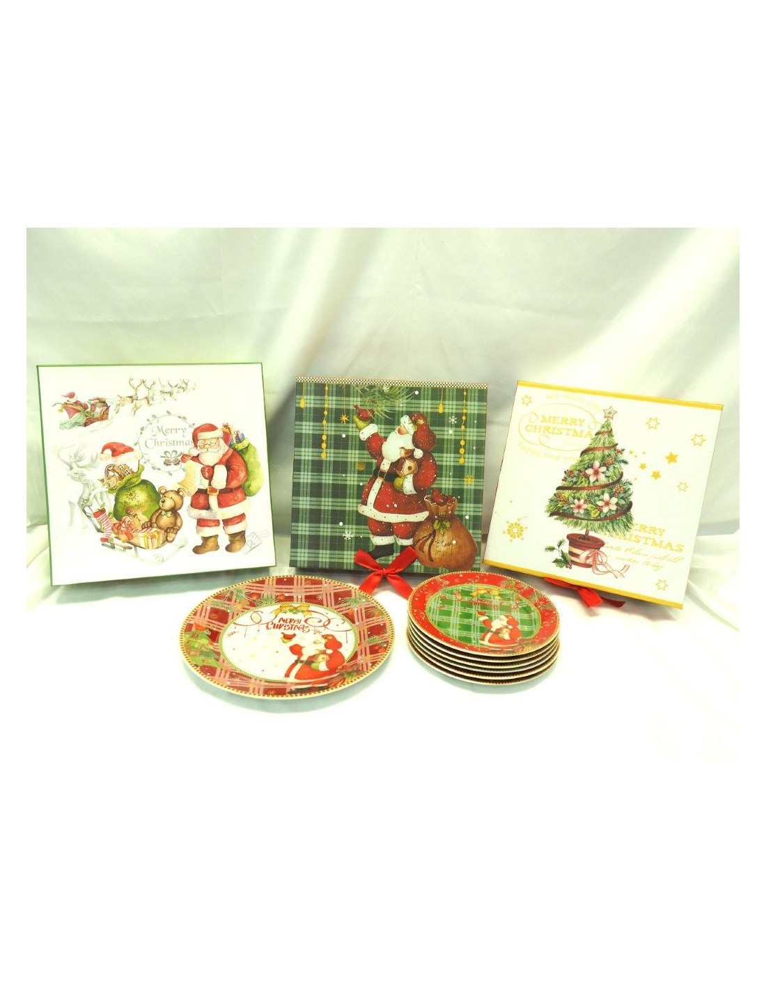 SET 6 PIATTI DOLCE E 1 PIATTO PORTATA DECORO NATALIZIO su TreG Ingr...