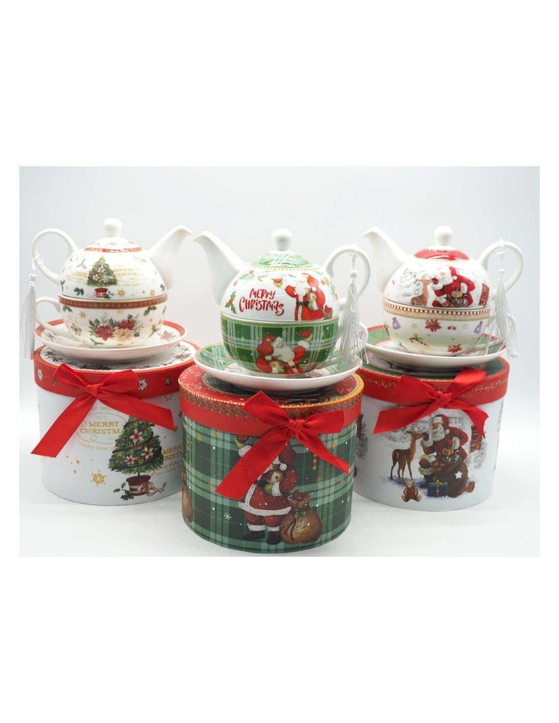 TEIERA 32412 CON TAZZA E PIATTINO DECORO NATALIZIO ASSORTITO su Tre...