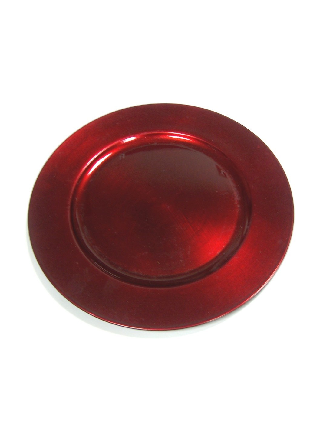 PIATTO PLASTICA LISCIO D33CM ROSSO LUCENTE su TreG Ingrosso