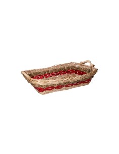 CESTO VIMINI INTRECCIO 53X38X13CM ROSSO NATURALE su TreG Ingrosso
