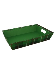 CESTINO CARTONE VERDE RETTANG 35X26X7CM su TreG Ingrosso