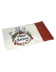 TOVAGLIETTA TESSUTO BIANCO 30X46CM NATALIZIA su TreG Ingrosso