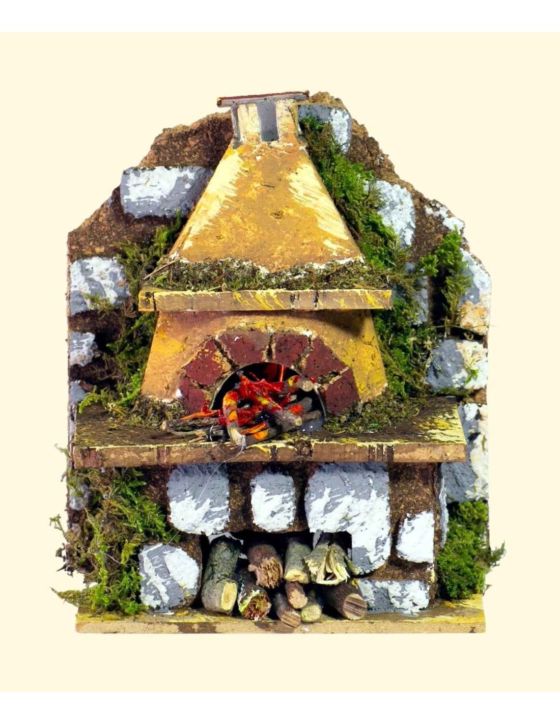 ACCESSORIO PRESEPE FORNO A LEGNA LUMINOSO 10X6X13CM su TreG Ingrosso