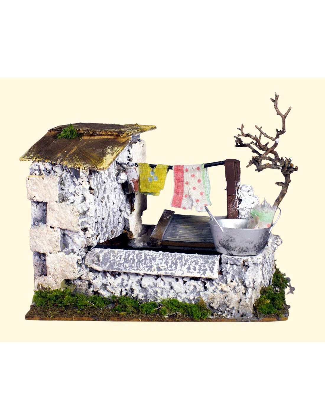 AMBIENTE PRESEPE FONTANA CON POMPA 20X14X17CM su TreG Ingrosso