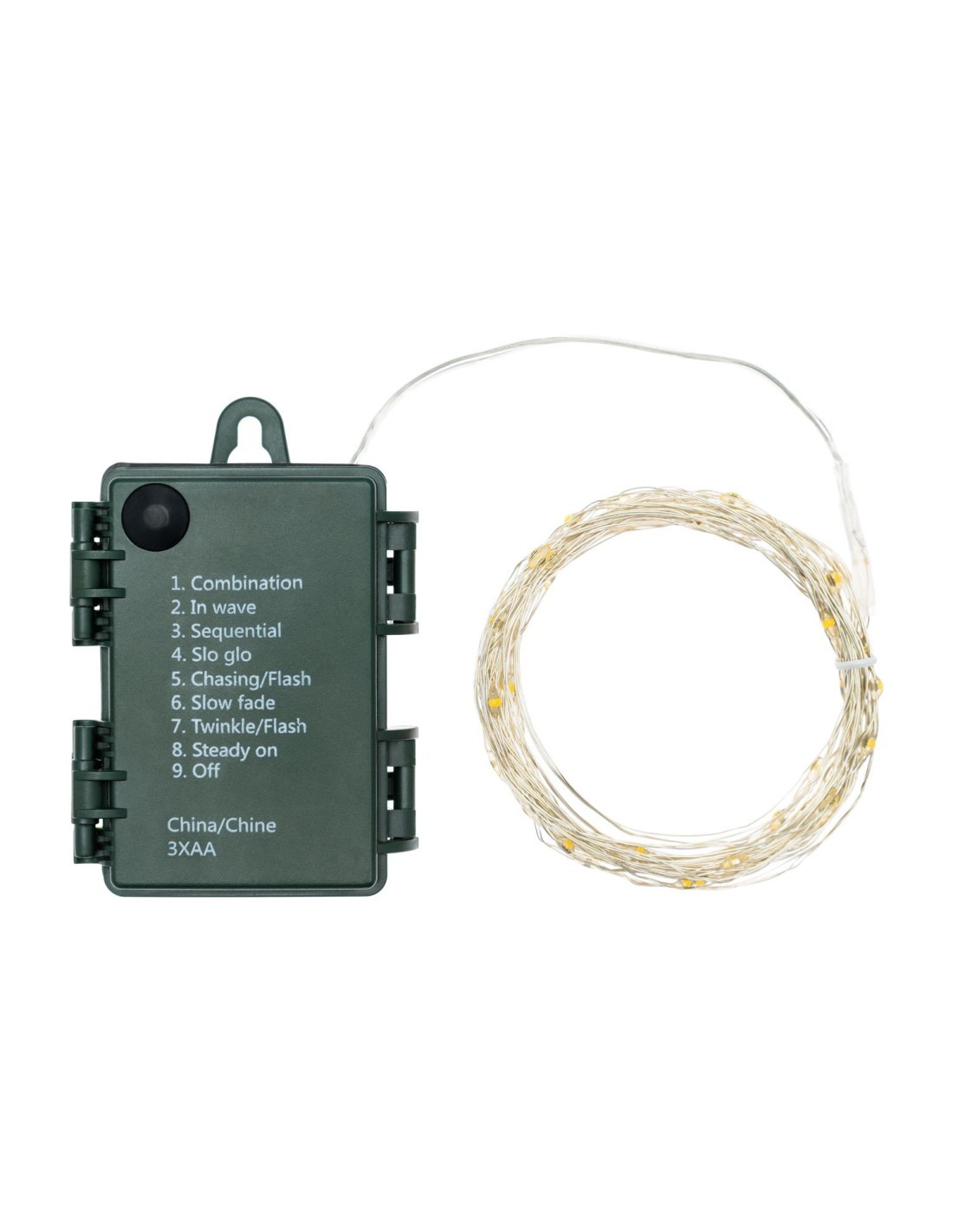 CATENA LUMINOSA 65895 CATENA 40MICROLED BIANCO FREDDO TIMER su TreG...