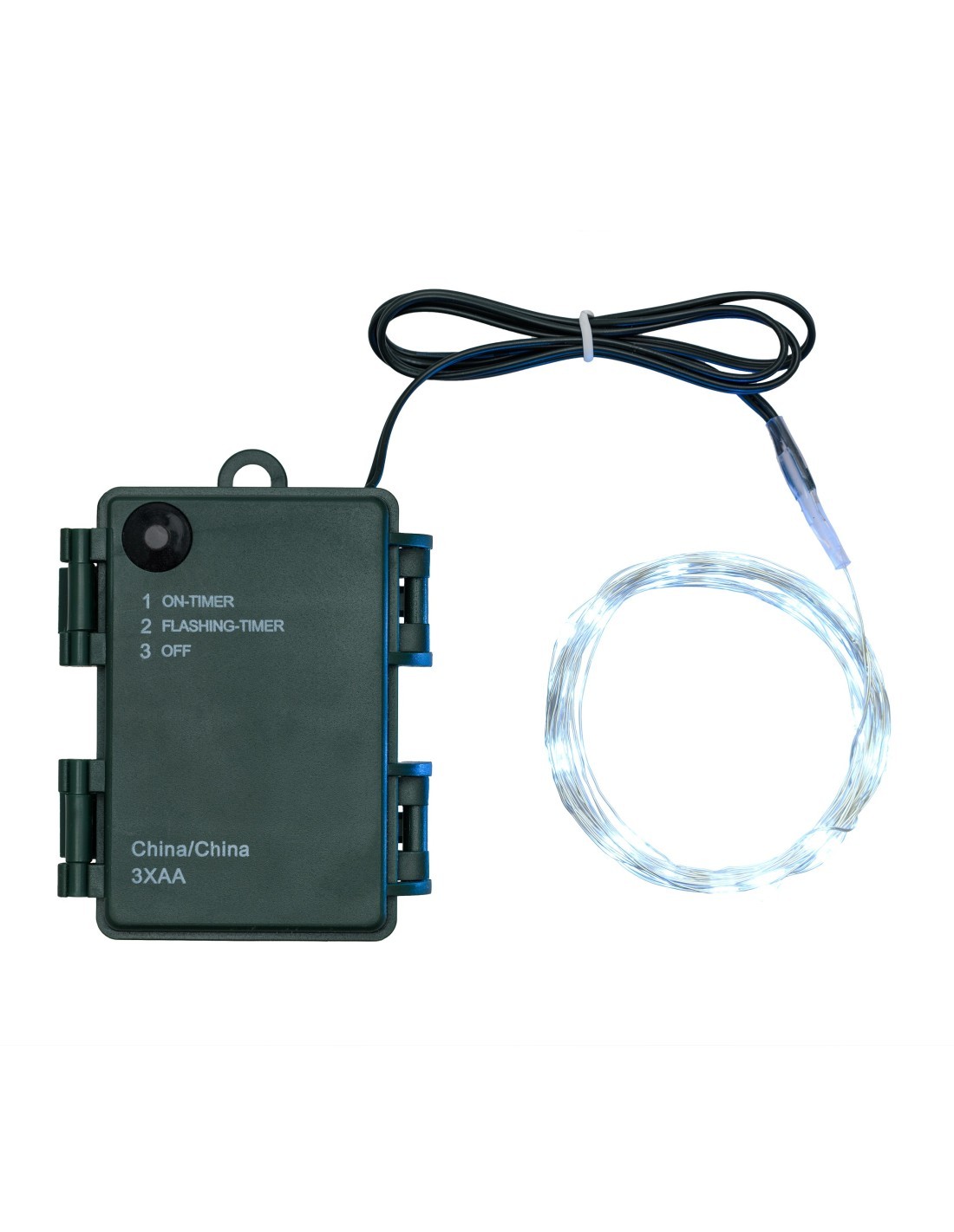 CATENA LUMINOSA 65895 CATENA 40MICROLED BIANCO FREDDO TIMER su TreG...