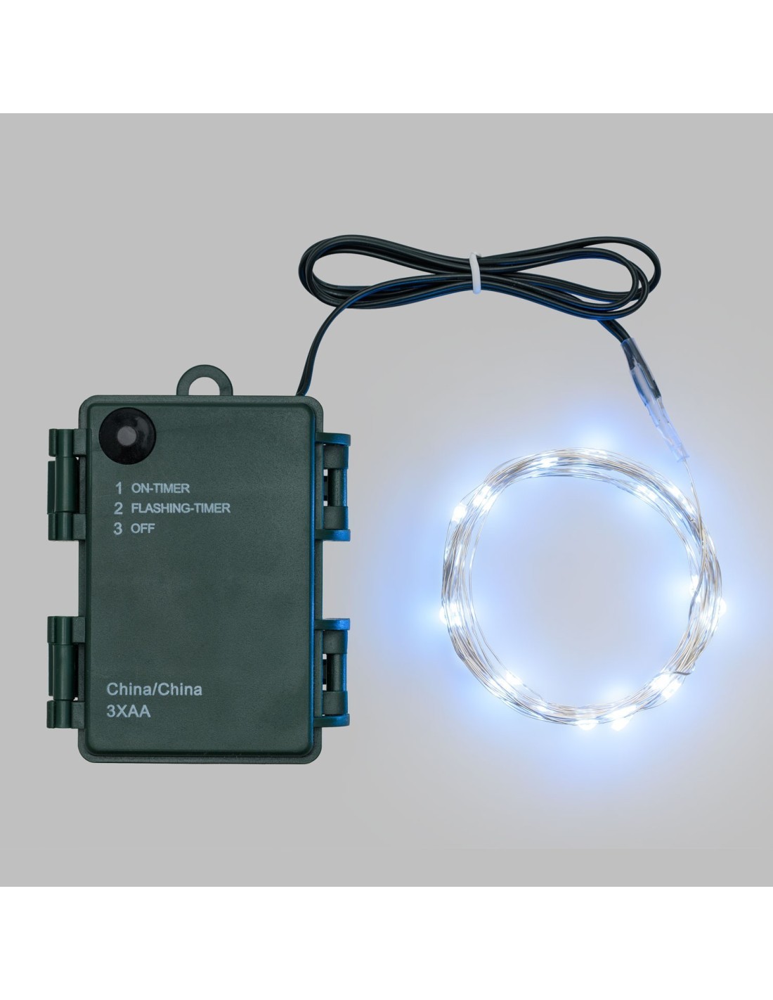 CATENA LUMINOSA 65895 CATENA 40MICROLED BIANCO FREDDO TIMER su TreG...