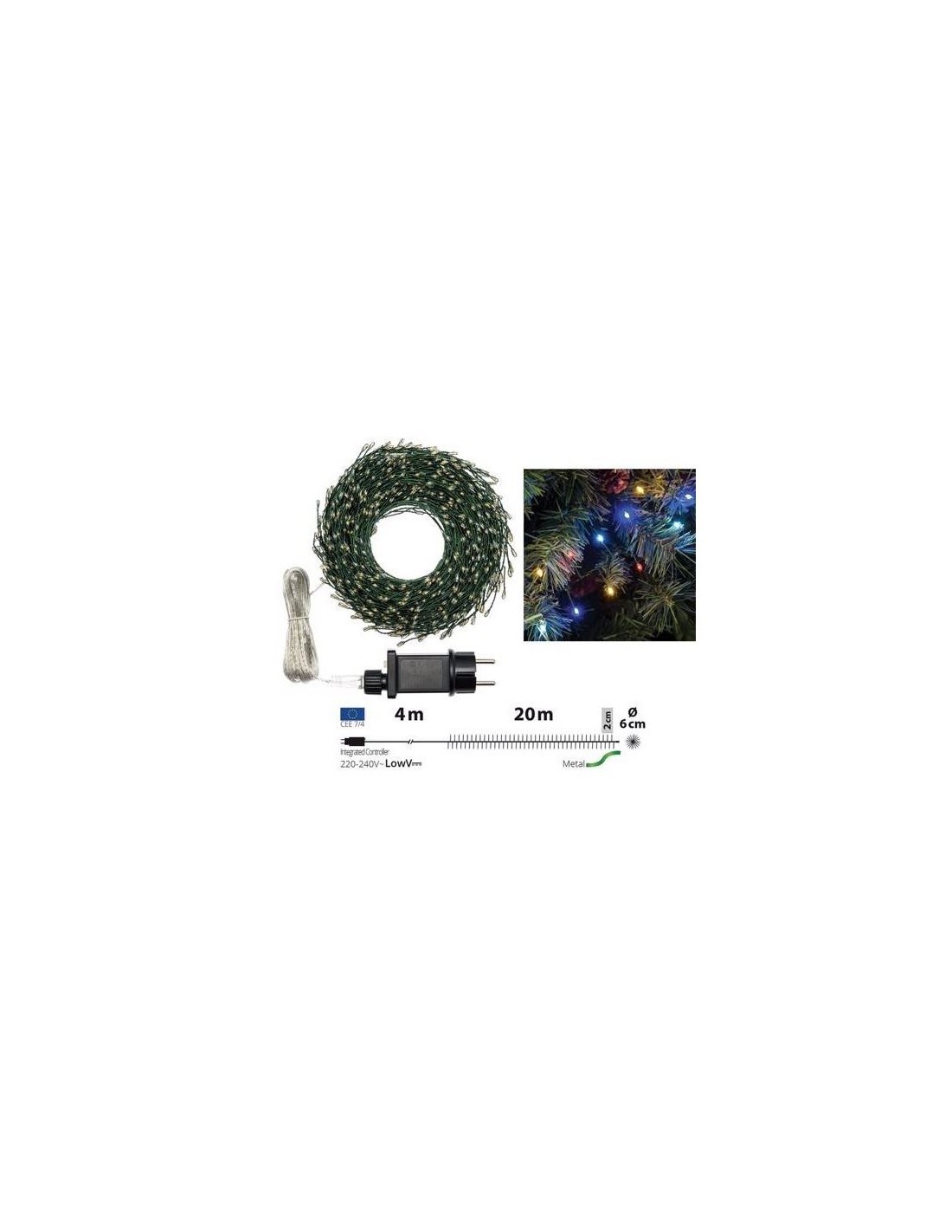 SERIE LUMINOSA 68742 CATENA 1000MIRCROLED MULTICOLOR su TreG Ingrosso