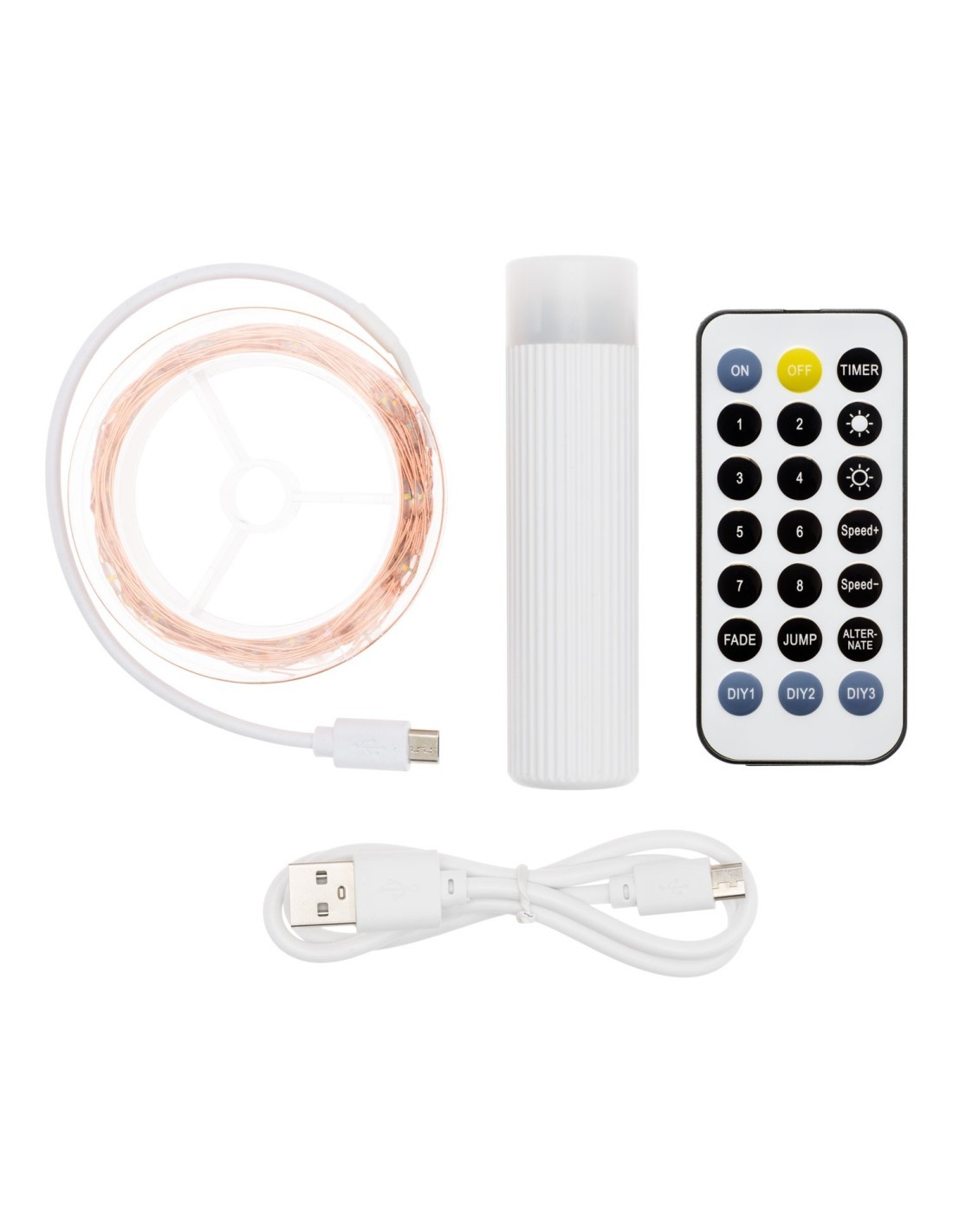 CATENA M-P18 10M 100 MICROLED BIANCO Ø1,5MM, CAVO METALLO ARGENTO M...