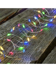 CATENA M-P18 10M 100 MICROLED MULTICOLOR Ø1,5MM, CAVO METALLO ARGEN...