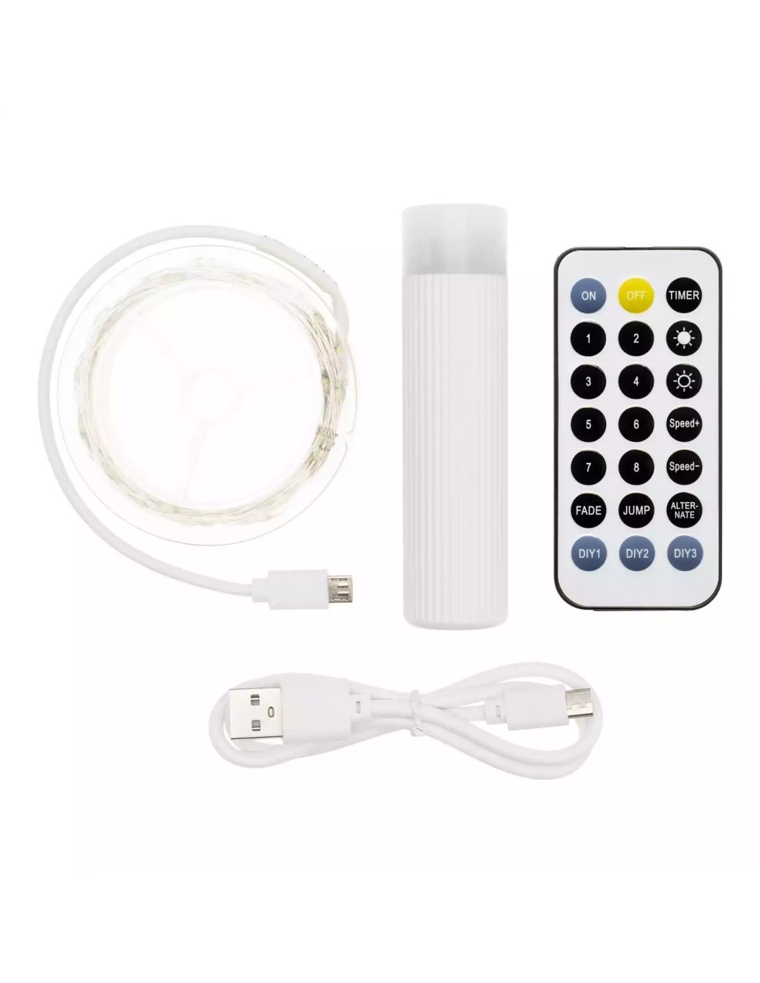 CATENA M-P18 20M 200 MICROLED BIANCO CALDO Ø1,5MM, CAVO METALLO ARG...