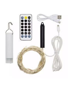 CASCATA M-P18 H150CM 200 MICROLED BIANCO CALDO Ø1,5MM, CAVO METALLO...