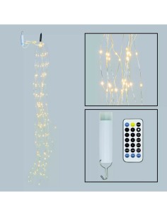 CASCATA M-P18 H150CM 200 MICROLED BIANCO CALDO Ø1,5MM, CAVO METALLO...