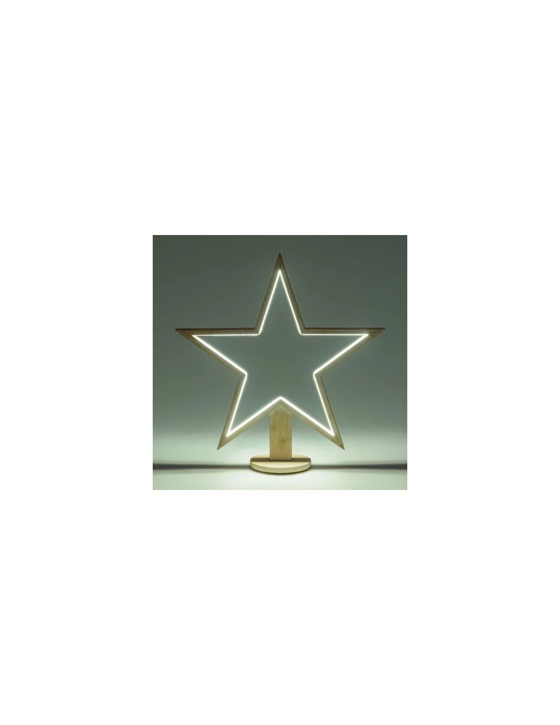 STELLA CON BASE H55CM DLW LEGNO SBIANCATO SOFT WHITE, ILLUMINAZIONE...