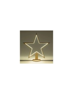 STELLA CON BASE H55CM DLW LEGNO SBIANCATO SOFT WHITE, ILLUMINAZIONE...