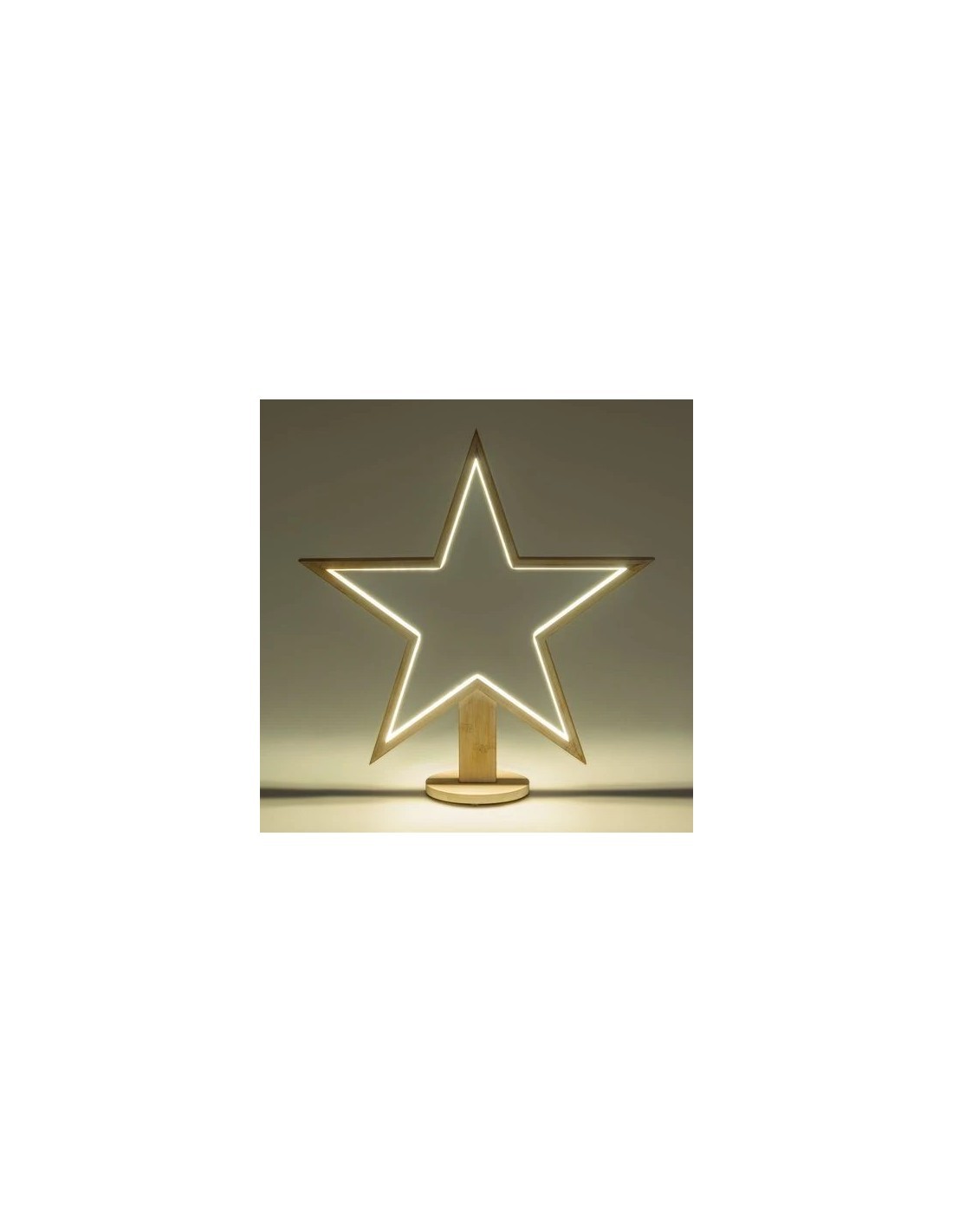 STELLA CON BASE H55CM DLW LEGNO SBIANCATO SOFT WHITE, ILLUMINAZIONE...
