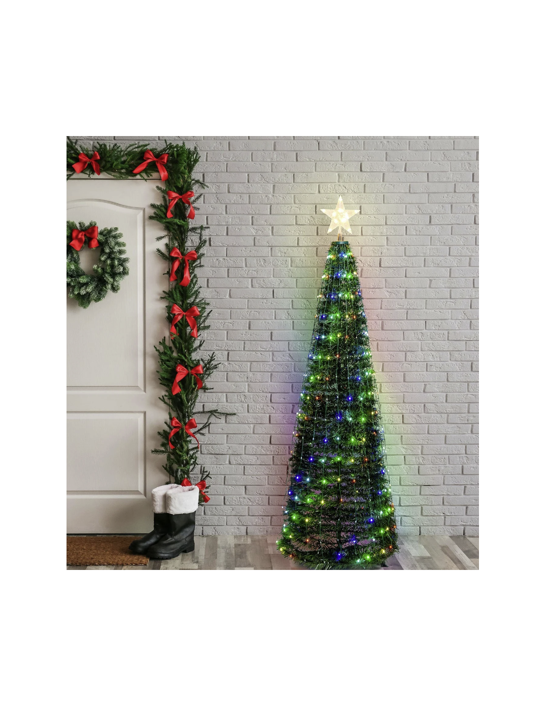 ALBERO CONICO PVC VERDE H180CM RIPIEGABILE 304 GOCCE DI LUCE PIXEL ...