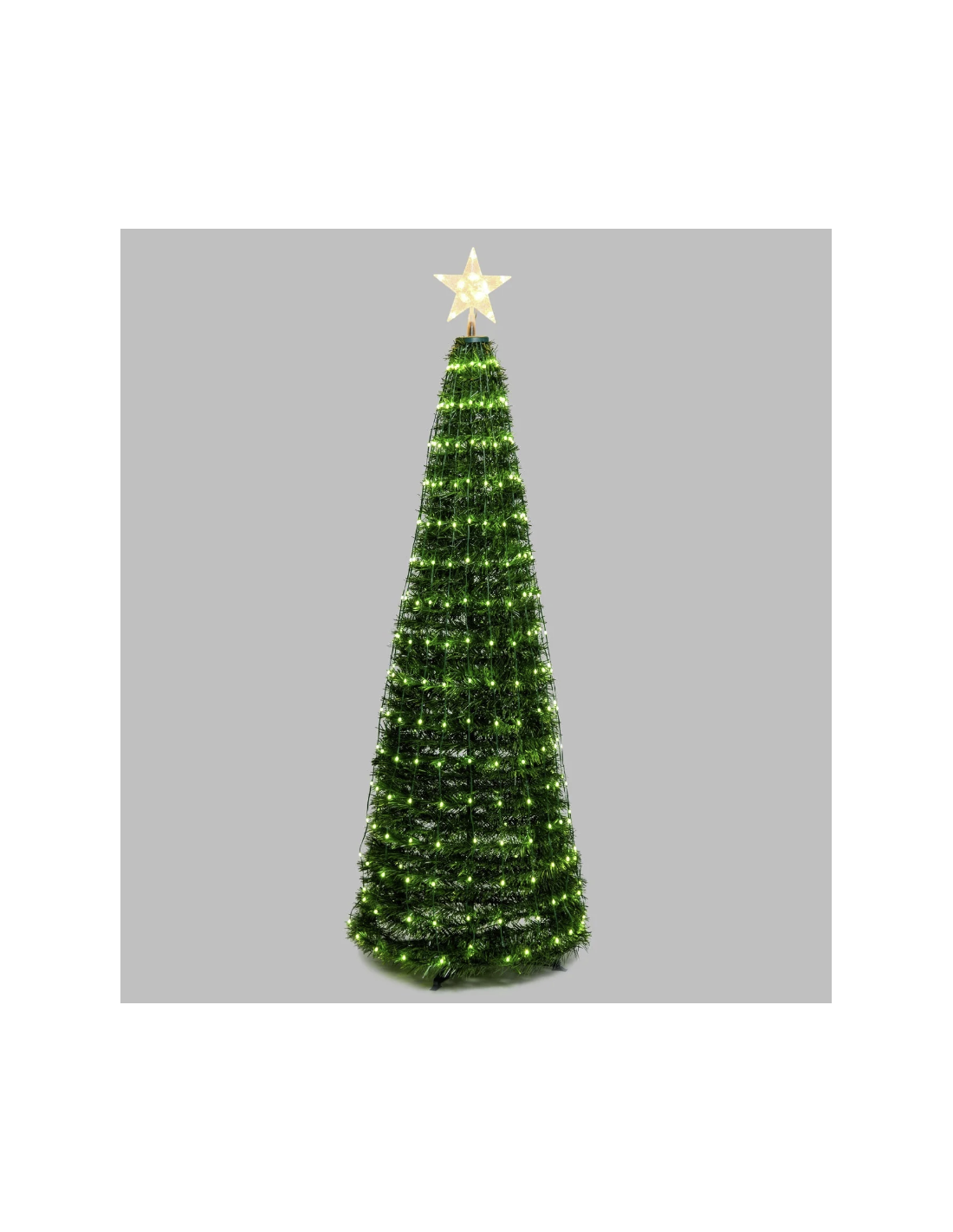 ALBERO CONICO PVC VERDE H180CM RIPIEGABILE 304 GOCCE DI LUCE PIXEL ...