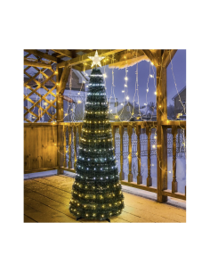 ALBERO CONICO PVC VERDE H180CM RIPIEGABILE 304 GOCCE DI LUCE PIXEL ...