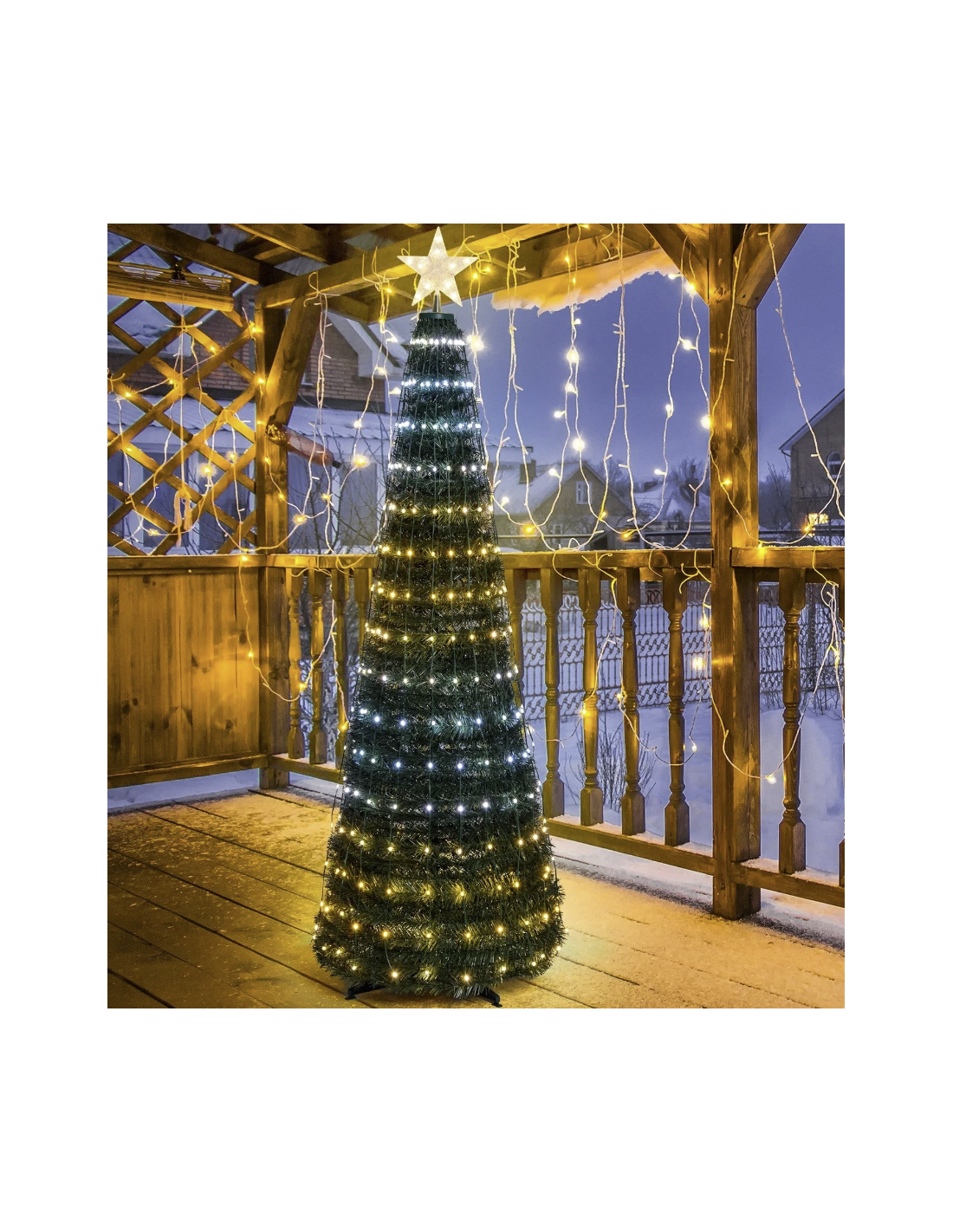 ALBERO CONICO PVC VERDE H180CM RIPIEGABILE 304 GOCCE DI LUCE PIXEL ...