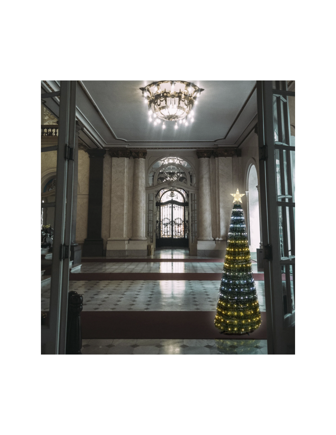 ALBERO CONICO PVC VERDE H180CM RIPIEGABILE 304 GOCCE DI LUCE PIXEL ...