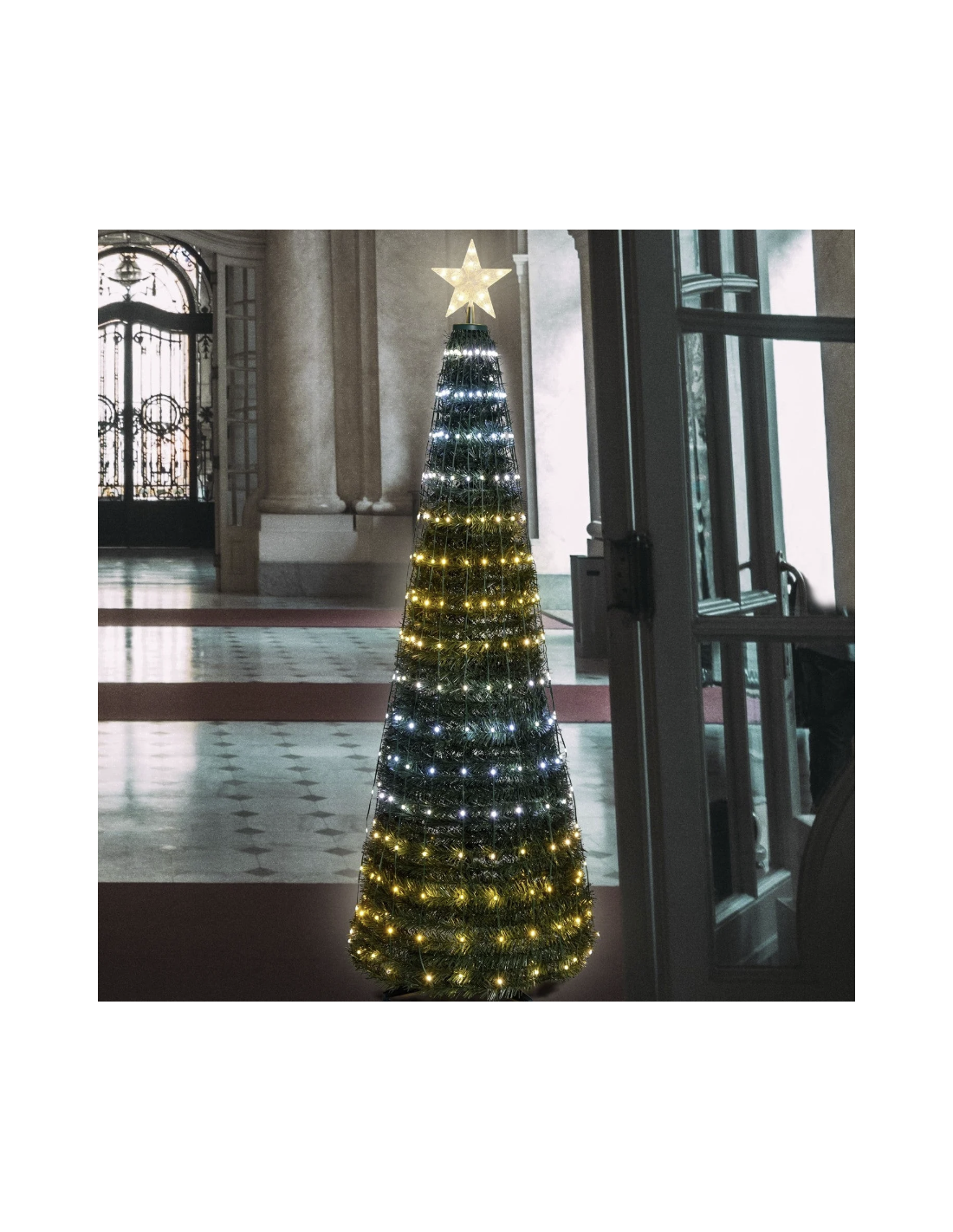 ALBERO CONICO PVC VERDE H180CM RIPIEGABILE 304 GOCCE DI LUCE PIXEL ...