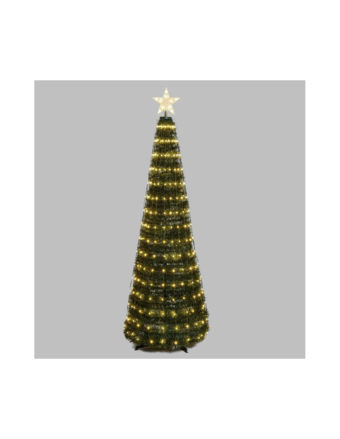 ALBERO CONICO PVC VERDE H180CM RIPIEGABILE 304 GOCCE DI LUCE PIXEL ...